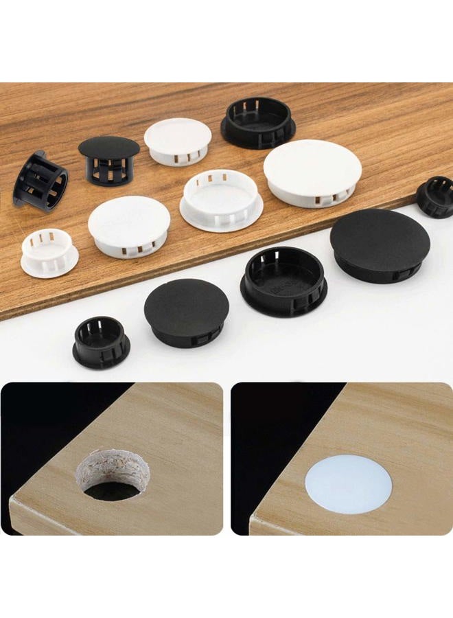 Suiwotin 60PCS 8mm (5/16") White Hole Plugs Plastic Flush Type Hole Plugs Snap in Locking Hole Tube, Furniture Fencing Post Pipe Insert End Caps (White) - Image 5