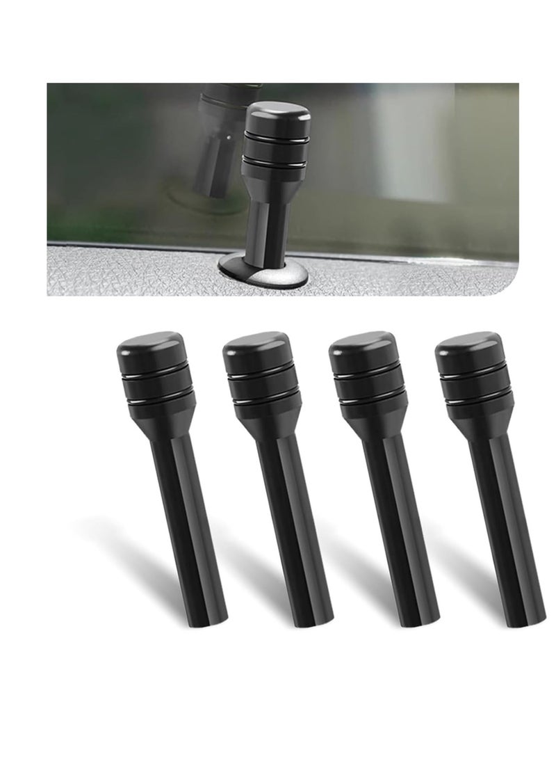 Excefore Car Door Lock Knobs, Aluminum Alloy Inner Door Lock Pull Pins, 49mm x 12mm Car Interior Modification Accessories, Car Lock Knobs Pull Pins, Universal for Most Cars, Trucks (Black)  - Image 1