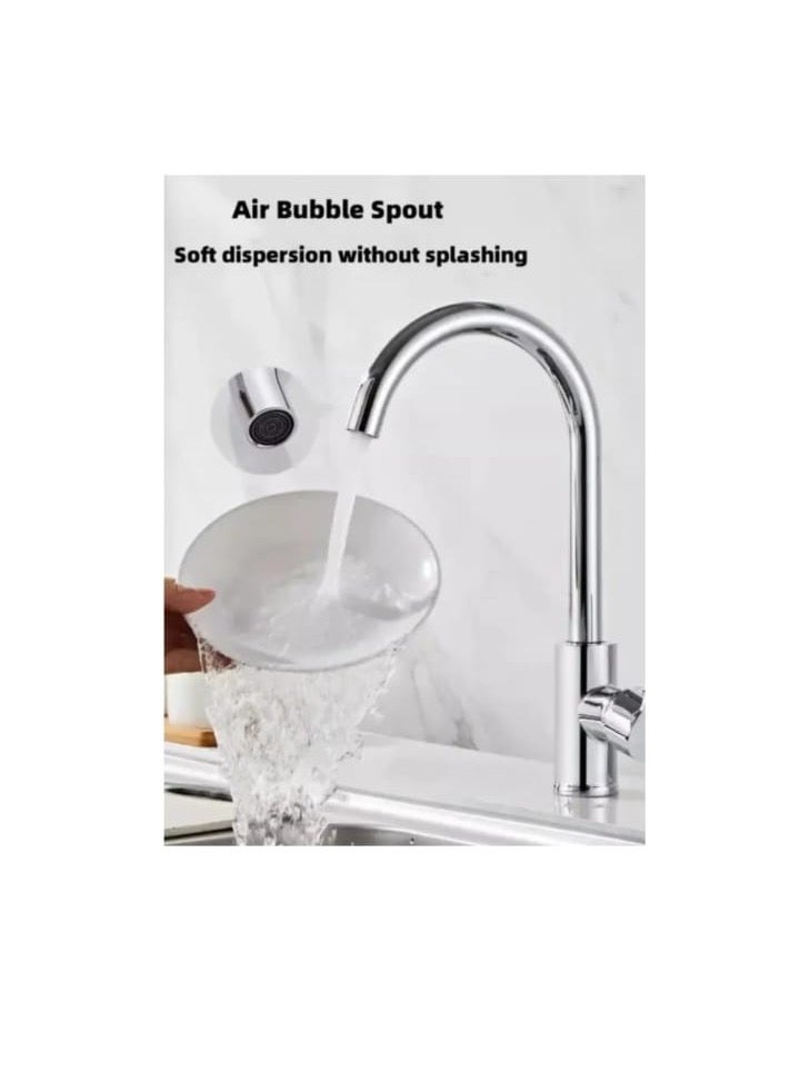 Modern Chrome-Plated Kitchen Sink Mixer Tap with Swivel Spout and Single Lever Handle - Image 4