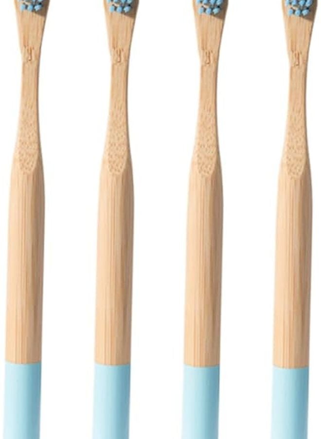 Biodegradable Toothbrushes 4 Pack Sky Blue Soft Bristles Eco Friendly Travel Home Oral Care - Image 2
