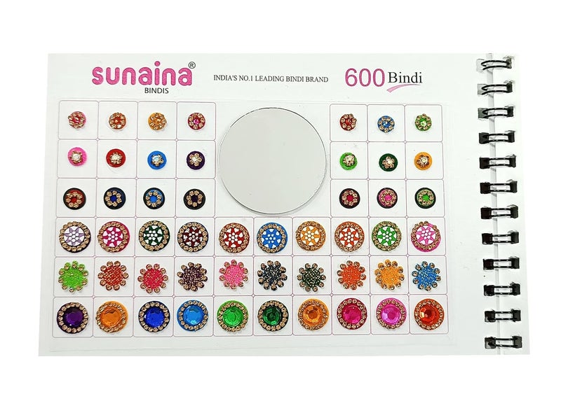 Sunaina New Spiral Designer Assorted Long MulticolourRedMaroon Mix Shape Outline Sticker Kumkum Bindi Book For Women Girls Pack of 600 Bindis - Image 5