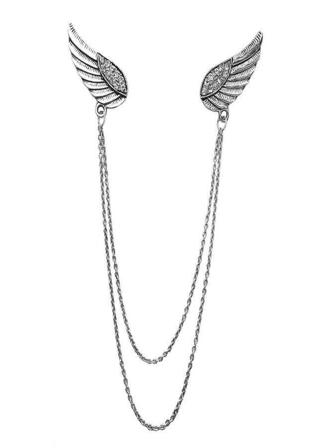 FURE B-Fashionable Double Wing Double Chain Brooch - Image 1