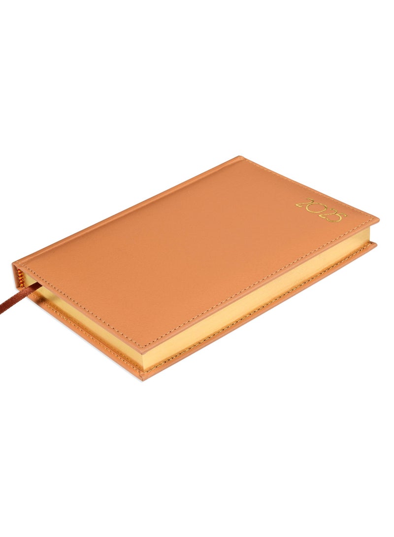 FIS Golden A5 Diary 2025 (English) Brown - FSDI26EG25BR - Image 1
