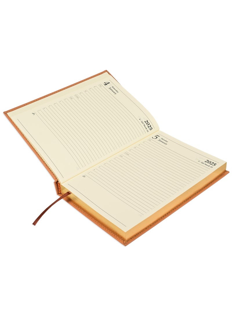 FIS Golden A5 Diary 2025 (English) Brown - FSDI26EG25BR - Image 2