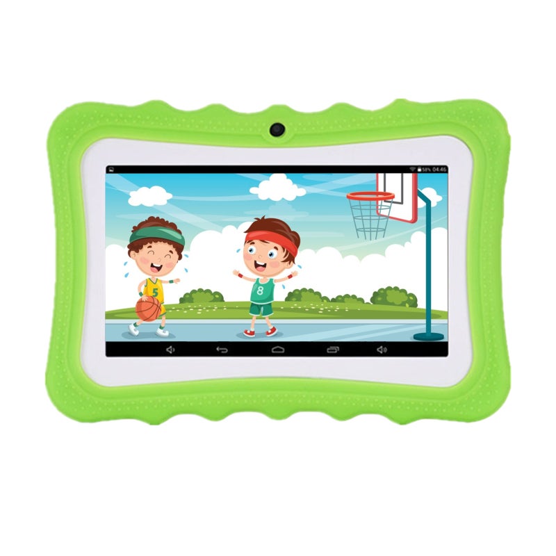 جهاز لوحي للأطفال 7 بوصات أندرويد 4.4 رباعي النواة Allwinner A33 ذاكرة وصول عشوائي 1 جيجابايت ذاكرة تخزين 8 جيجابايت شاشة لمس سعوية واي فاي جهاز لوحي تعليمي للأطفال مع غطاء حماية وقاعدة - حماية العين الأخضر - Image 1