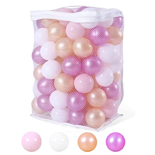 Heopeis Ball Pit Balls Pack of 100 Ball Phthalate Free BPA Free Crush Proof Plastic Ball Play Balls for Ball Pit Babies Kids Children Birthday PartiesTent PartyBlueGreyTransparent - Image 1