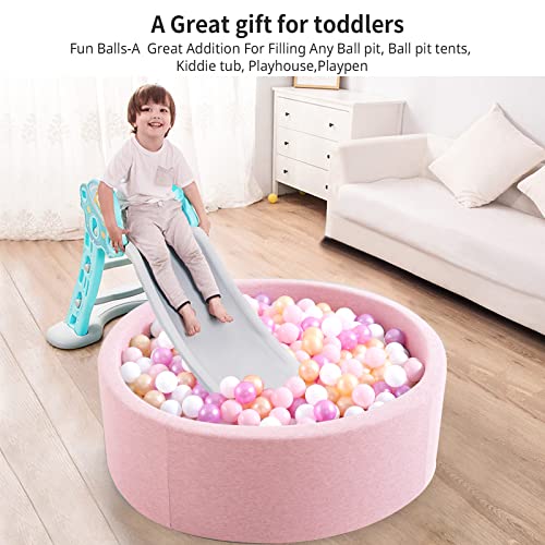 Heopeis Ball Pit Balls Pack of 100 Ball Phthalate Free BPA Free Crush Proof Plastic Ball Play Balls for Ball Pit Babies Kids Children Birthday PartiesTent PartyBlueGreyTransparent - Image 5