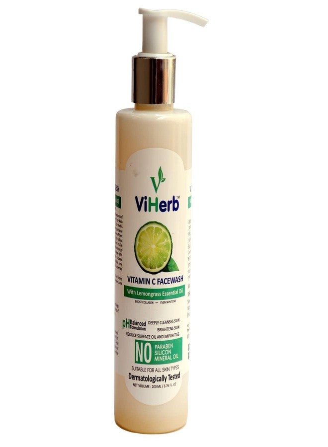 VIHERB غسول الوجه في هيرب بفيتامين سي مع زيت الليمون العطري | ينظف البشرة بعمق ويمنحها إشراقة | مناسب لجميع أنواع البشرة | خالٍ من البارابين والكبريتات (200 مل) - Image 1