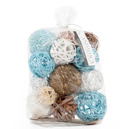 ANDALUCA ANDALUCA Decorative Vase Filler Bag with Orbs Balls Aqua Blue 