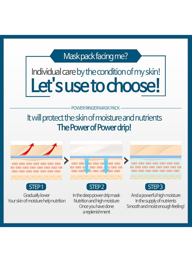 Elizavecca أقنعة ماسك ديب باور رينجر 10 نوع / الجمال الكوري / كيبوتي / حزمة قناع الوجه / حزمة قناع الشيت - Image 3