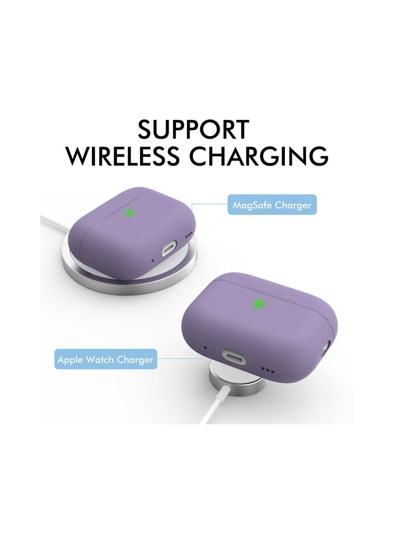 KASTWAVE AirPods Pro 2 Case Cover 2022, Premium Silicone Case Cover with Lanyard Fully Protective with Front LED Visible (Dark Purple) - Image 4