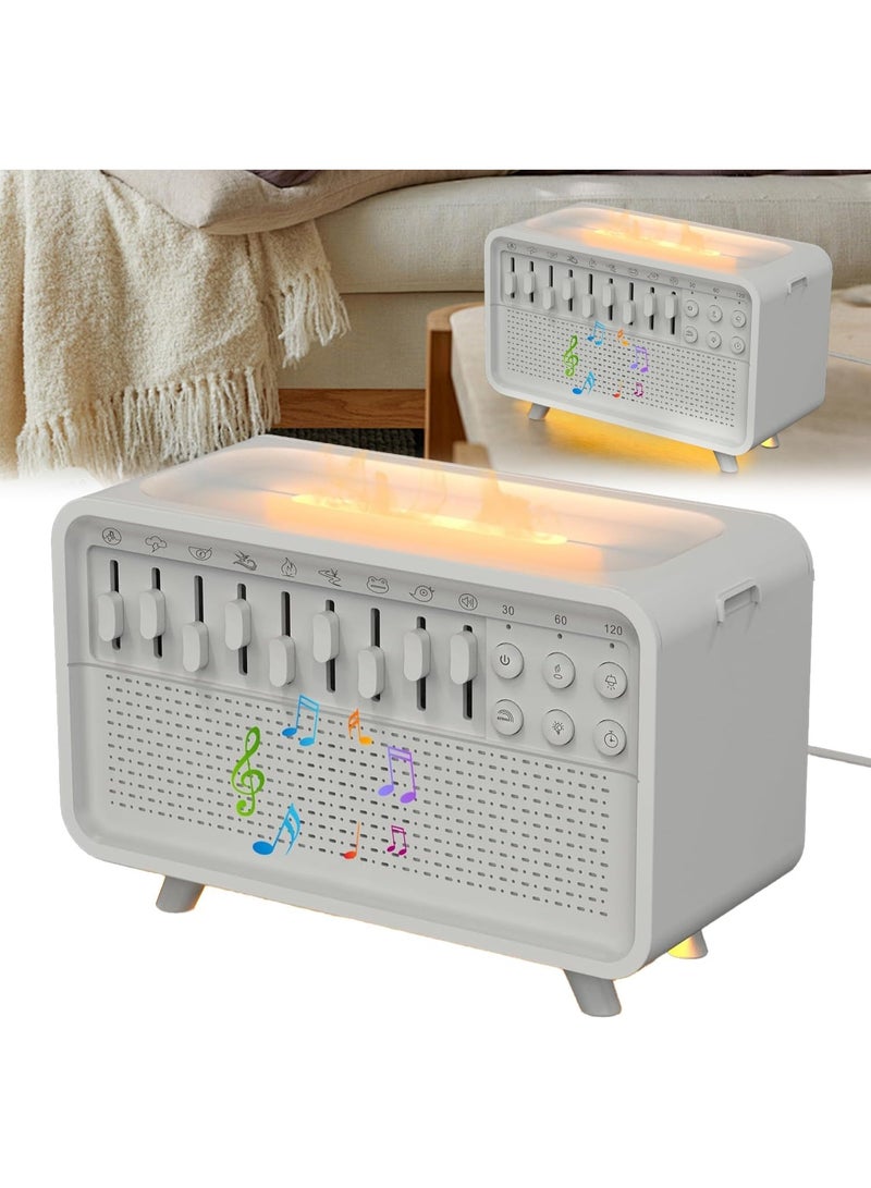 LIXES White Noise Night Light Humidifier, 3-in-1 White Noise Sound Machine Humidifier with 8 Ambient Sounds, Diffuser Sound Box Powered by USB, Sleep Sound Machine for Home Office, Timer - Image 1