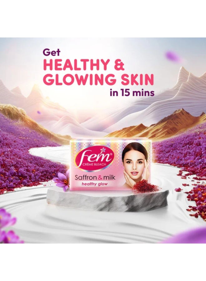 Fem Fairness (Saffron & Milk) Crème Bleach - 314g | Advanced Skin Brightening System | Enriched wih Goodness of Safrron & Milk | With Rejuvenating Fragrance | No Added Parabens, Silicones & Ammonia - Image 2