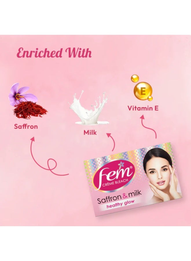 Fem Fairness (Saffron & Milk) Crème Bleach - 314g | Advanced Skin Brightening System | Enriched wih Goodness of Safrron & Milk | With Rejuvenating Fragrance | No Added Parabens, Silicones & Ammonia - Image 3