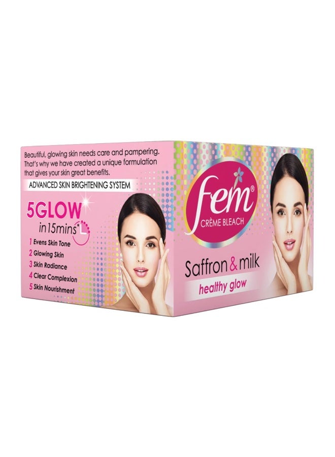 Fem Fairness (Saffron & Milk) Crème Bleach - 314g | Advanced Skin Brightening System | Enriched wih Goodness of Safrron & Milk | With Rejuvenating Fragrance | No Added Parabens, Silicones & Ammonia - Image 4