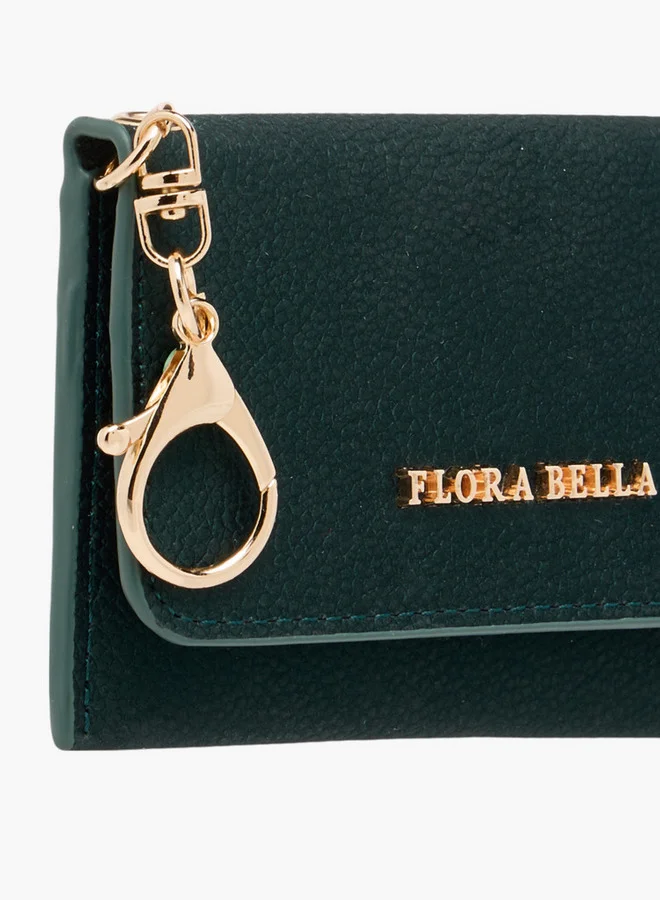 Flora Bella By Shoexpress Solid Card Holder with Button Closure