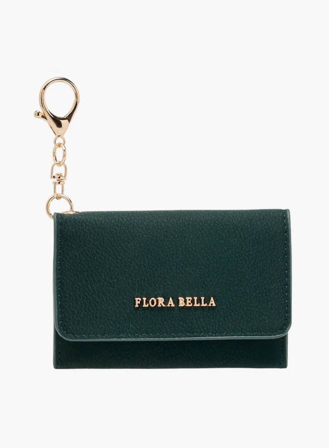 Flora Bella By Shoexpress Solid Card Holder with Button Closure
