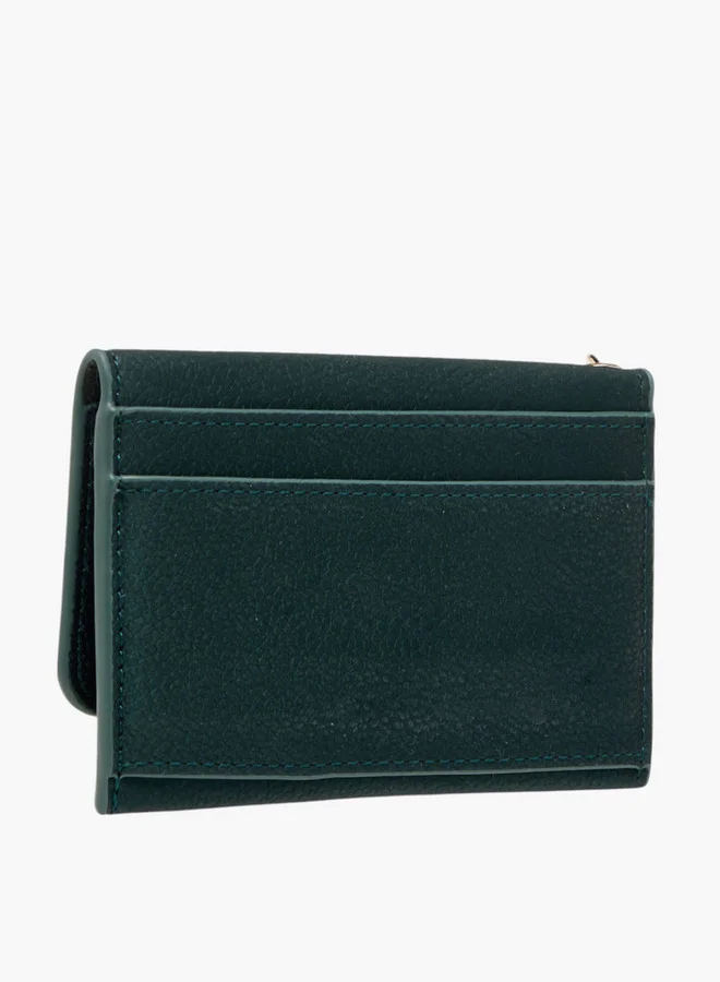 Flora Bella By Shoexpress Solid Card Holder with Button Closure