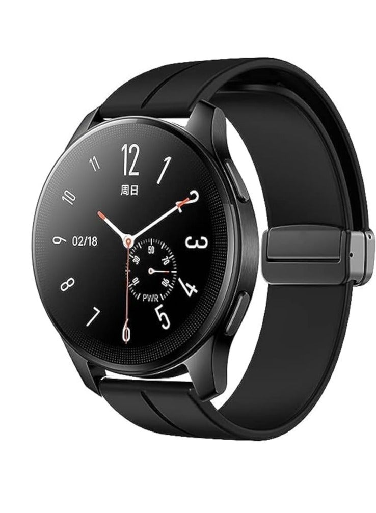 Strap Silicone Magnetic Buckle 20MM For Samsung Gear Sport/Watch 6/5/4/5 Pro 45mm/S2 classic/active 2 40mm 44mm/Amazfit GTS 2/2e/GTS 3/3 Pro/GTS 4/GTS 2 Mini/3 Mini/4 Mini/Bip 3/Bip 3 Pro