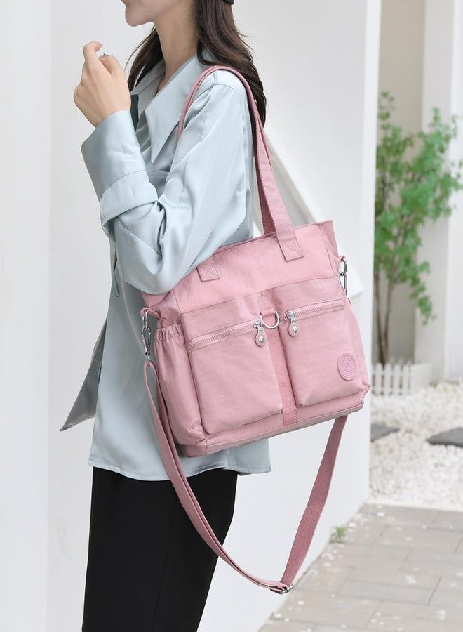 Collsants Tote Bag for Women Nylon Purse and Handbags Tote Purse Crossbody Bag Messenger Bag (black) - Image 2
