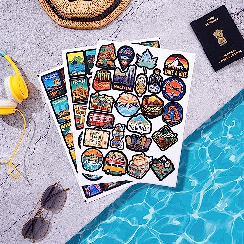 junkyard Waterproof Vinyl Travel Stickers for laptopS, tabs, Luggage, journals and Other Art n Craft Activities (Pack of 70), Self-Adhesive, 50 x 25 x 1 Millimeters - Image 2