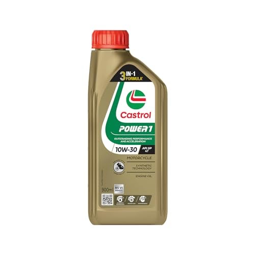 Castrol 3383334 POWER1 4T 10W-30 API SL Synthetic Engine Oil for Bikes (900ml) - Image 1