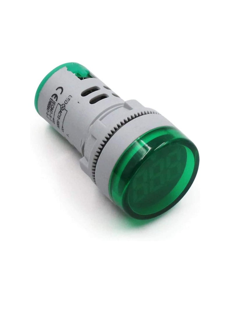 مقياس الفولتميتر الرقمي المستدير LED AC 60-500V | مجموعة مصابيح لوحة مؤشر مراقبة الجهد الكهربائي من 3 (أخضر)  - Image 1