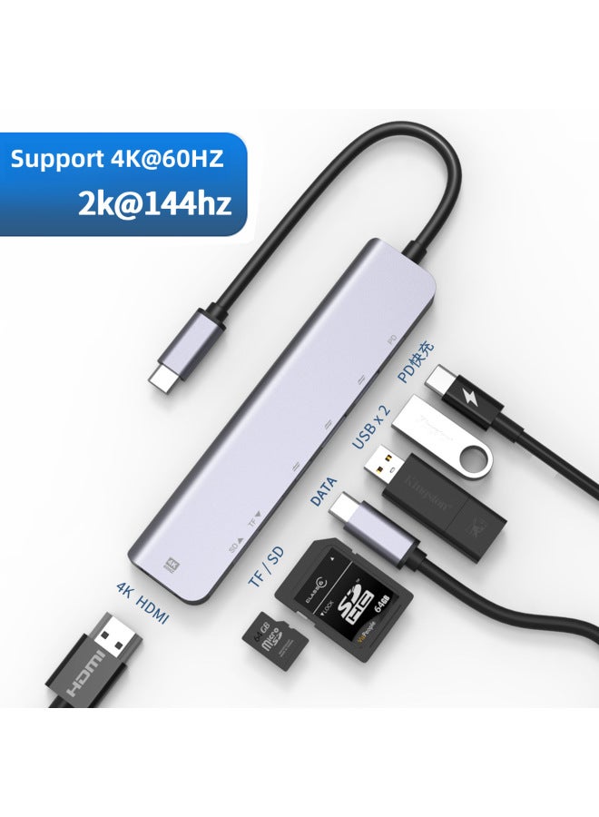 نيوترل محول HDMI 4K 60Hz مع شحن سريع PD لمحطات إرساء Type-C 7 في 1 لأجهزة أبل وهواوي - Image 1