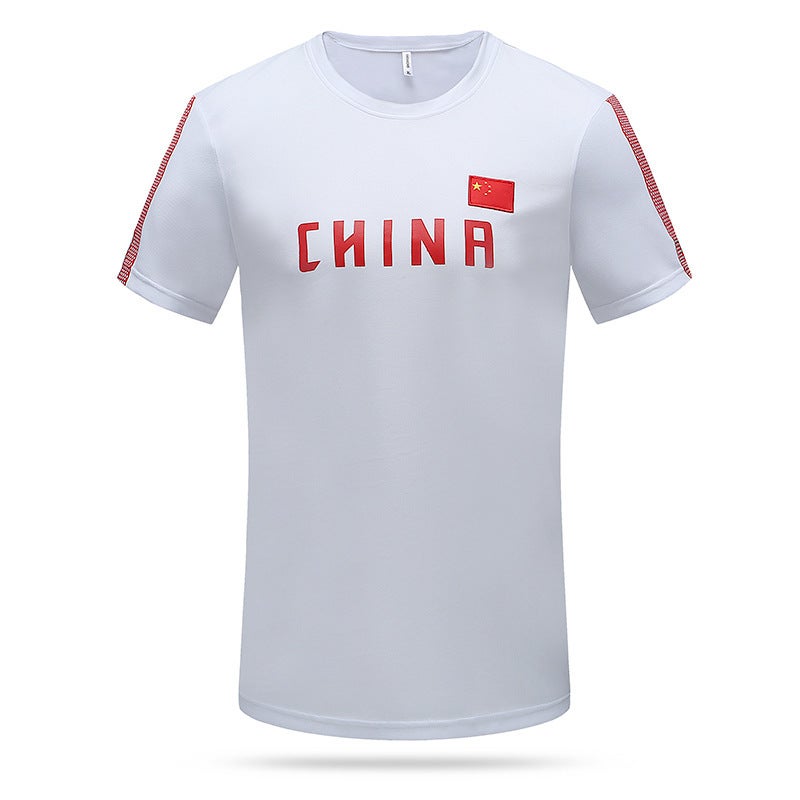 Chinese Team Short-Sleeved T-Shirt Men'S And Women'S Summer Group Round Neck Martial Arts Swimming Fitness Trainer Clothing National Clothing Printed - Image 1
