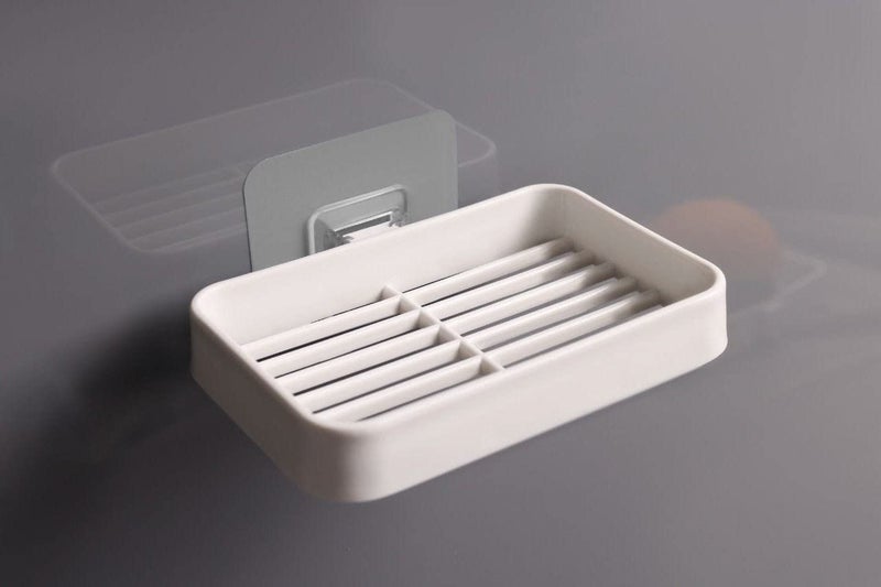 MorivaHomes Self-Adhesive Wall Mounted Soap Holder for Bathroom Drilling Free Installation (Pack of 2, White) - Image 4
