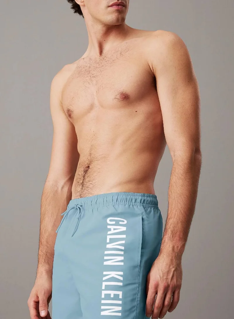 Calvin Klein Skim Blue Medium Drawstring Swim Shorts - Intense Power for Men | Best Price UAE