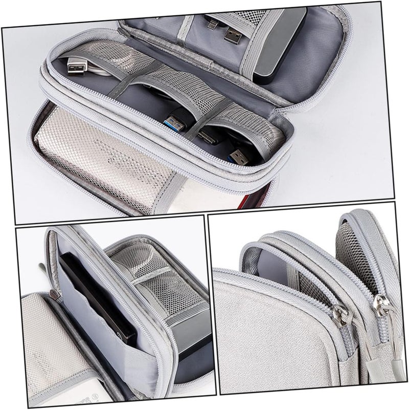 حقيبة تخزين متعددة الوظائف لكابلات البيانات، مريحة الملمس، للأذنيات، بنك الطاقة USB - Image 2
