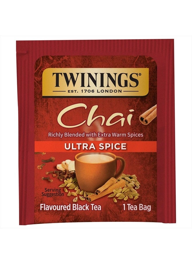 Twinings Ultra Spice Chai Individually Wrapped Bags, 20 Count (Pack of 6), Sweet, Savoury Spices, Caffeinated, Enjoy Hot or Iced  - Image 3