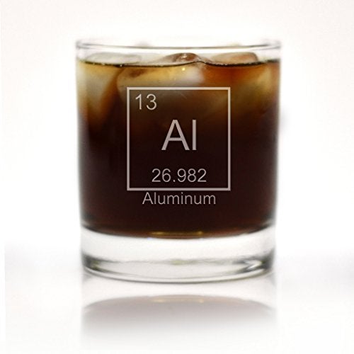 Glass With a Twist Aluminum Periodic Table of Elements Engraved Cocktail Glass - Image 1