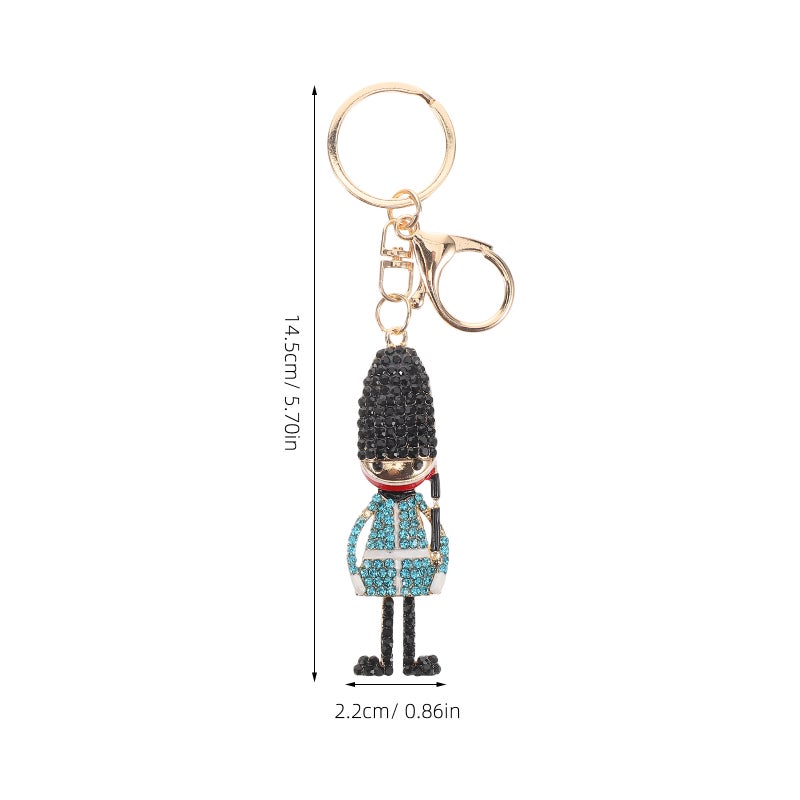 Cute Soldier Keychain Sparkly Rhinestone Keychain Accessories For Women Car Key Chain Pendant Purse Charm Bag Key Decoration - Image 4