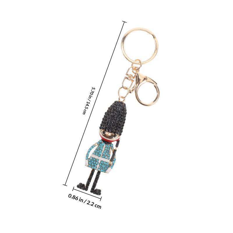 Cute Soldier Keychain Sparkly Rhinestone Keychain Accessories For Women Car Key Chain Pendant Purse Charm Bag Key Decoration - Image 2