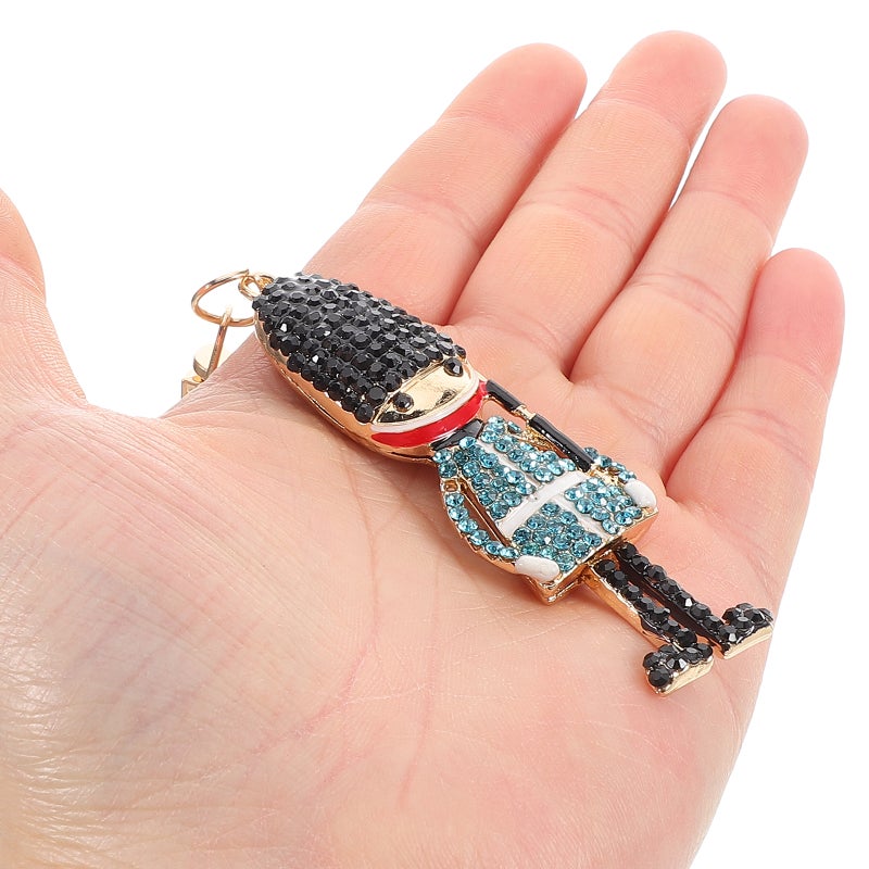 Cute Soldier Keychain Sparkly Rhinestone Keychain Accessories For Women Car Key Chain Pendant Purse Charm Bag Key Decoration - Image 3