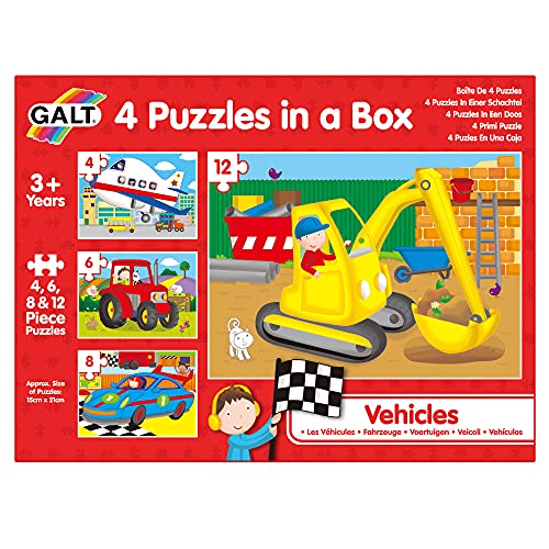 Galt Toys, 4 Puzzles in A Box - Vehicles, for Ages 36 - Image 1