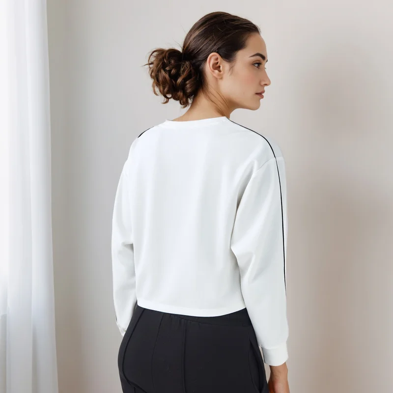 ADOT by Splash Piping Detail T-shirt with Long Sleeves
