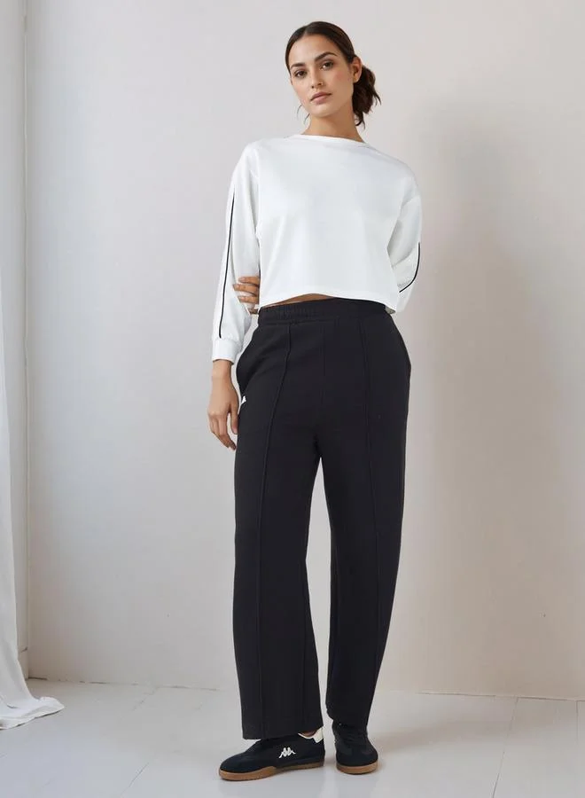 ADOT by Splash Piping Detail T-shirt with Long Sleeves