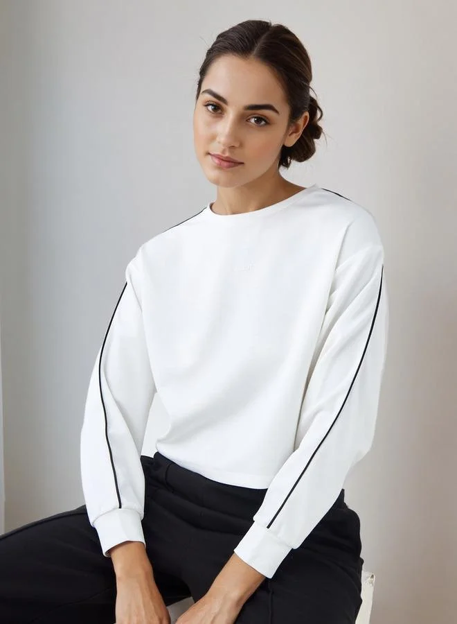 ADOT by Splash Piping Detail T-shirt with Long Sleeves
