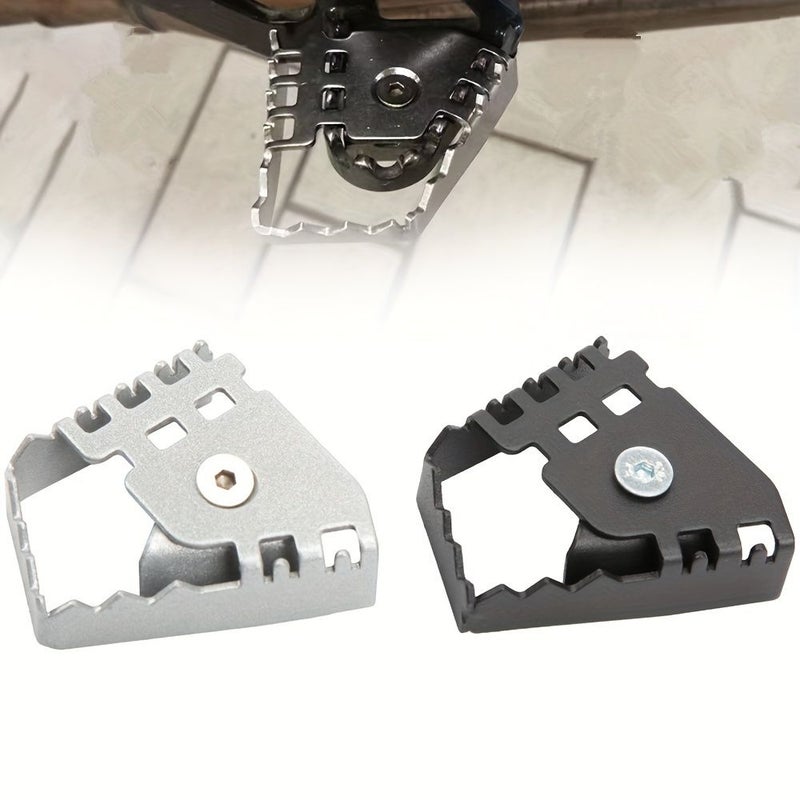 Motorcycle Rear Foot Brake Lever Pedal Enlarge Extension Footrest Pad Extender Silvery For BMW F800GS F700GS F650GS R1200GS - Image 1