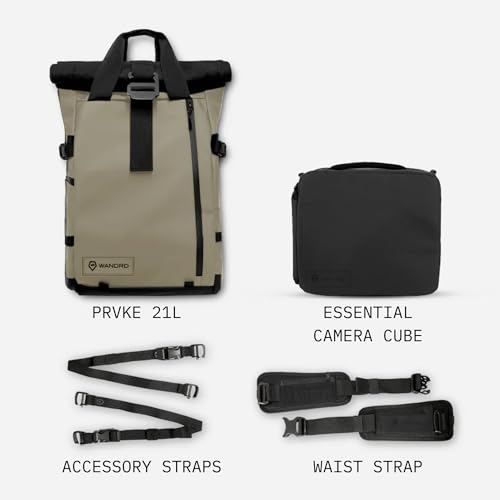WANDRD PRVKE 21L Photography Bundle: Weather-Resistant Travel & Camera Backpack with Laptop Sleeve, Quick Side Access, Clamshell Opening – Ideal Photography & Travel Bag (Yuma Tan) - Image 2
