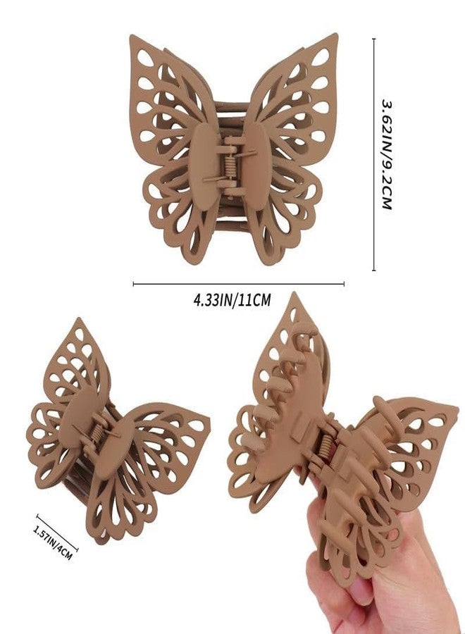 DIGALI ENTERPRISE Butterfly Hair Clips | Assorted Colours Matte Finish | Stylish Hair Claws for Thick & Medium Hair | Non-Slip Grip Hair Accessories for Women & Girls (set of-6) - Image 3