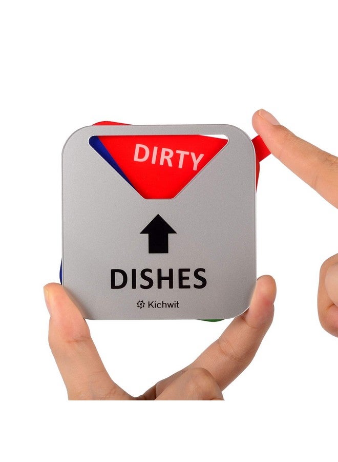 Kichwit Kichwit Dishwasher Magnet Clean Dirty Sign Indicator with Running and Empty Options, Non-Scratch Strong Magnetic Backing, Residue Free Adhesive Included, 3.5 Inch, Silver - Image 3