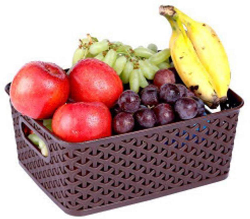 Kuber Industries Kuber Industries Plastic 3 Pieces Small Size Multipurpose Solitaire Storage Basket with Lid MultiCTKTC13456  - Image 3