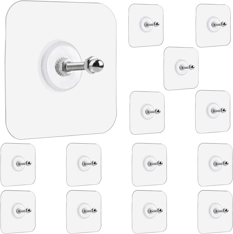 VOOY Photo Frame Hooks for Wall Without Drilling, 25 Pack Self Adhesive Hooks for Wall Heavy Duty Strong Nail Free for Hanging (25, Nail Hook) - Image 1