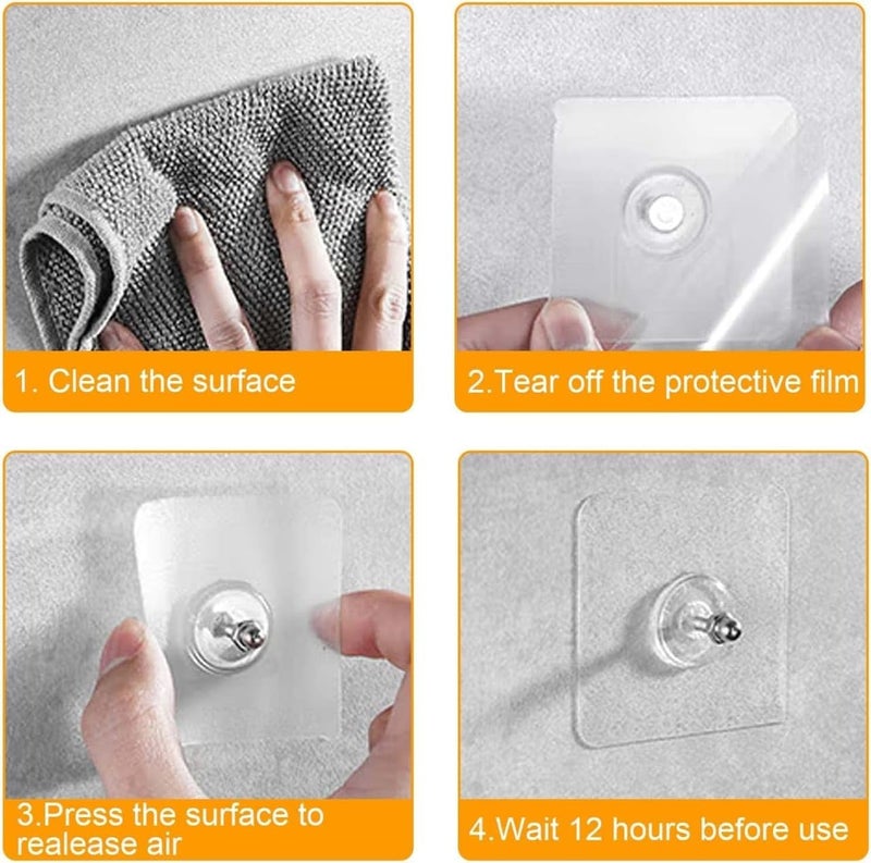 VOOY Photo Frame Hooks for Wall Without Drilling, 25 Pack Self Adhesive Hooks for Wall Heavy Duty Strong Nail Free for Hanging (25, Nail Hook) - Image 5