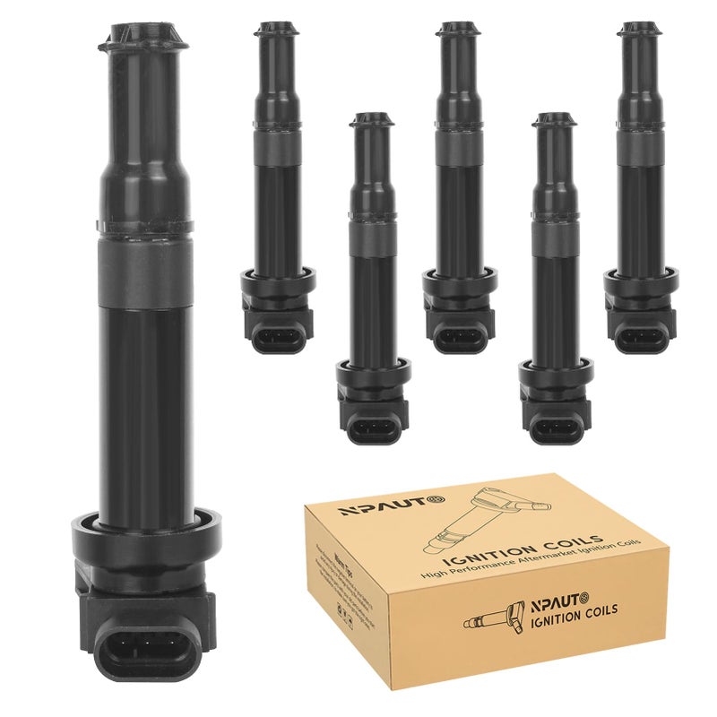 NPAUTO Ignition Coil Pack compatible with V6 27L 2007 2008 2009 Hyundai Santa Fe Rear Bank 2006 2007 Kia Optima 3 Prong Set of 6
