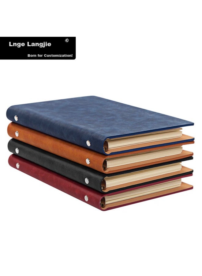 Longe Lange A5 Business Notebook With Removable Pages, Meeting Record Book, Detachable Journal With Custom Logo, Blue - Image 1